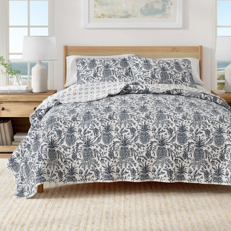 Coastal Printed Cotton Quilt Set - Bernice Collection-Quilts & Comforters-Parc Decor