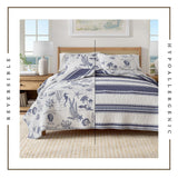 Coastal Printed Cotton Quilt Set - Calypso Collection-Quilts & Comforters-Parc Decor