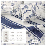 Coastal Printed Cotton Quilt Set - Calypso Collection-Quilts & Comforters-Parc Decor