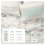 Coastal Printed Cotton Quilt Set - St. Augustine Collection-Quilts & Comforters-Parc Decor