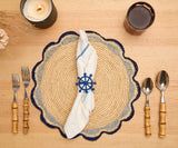 Coastal Ship Wheel Napkin Ring – 2.5” Handwoven Iraca Palm – Nautical Table Decor from Colombia-Napkins-Parc Decor