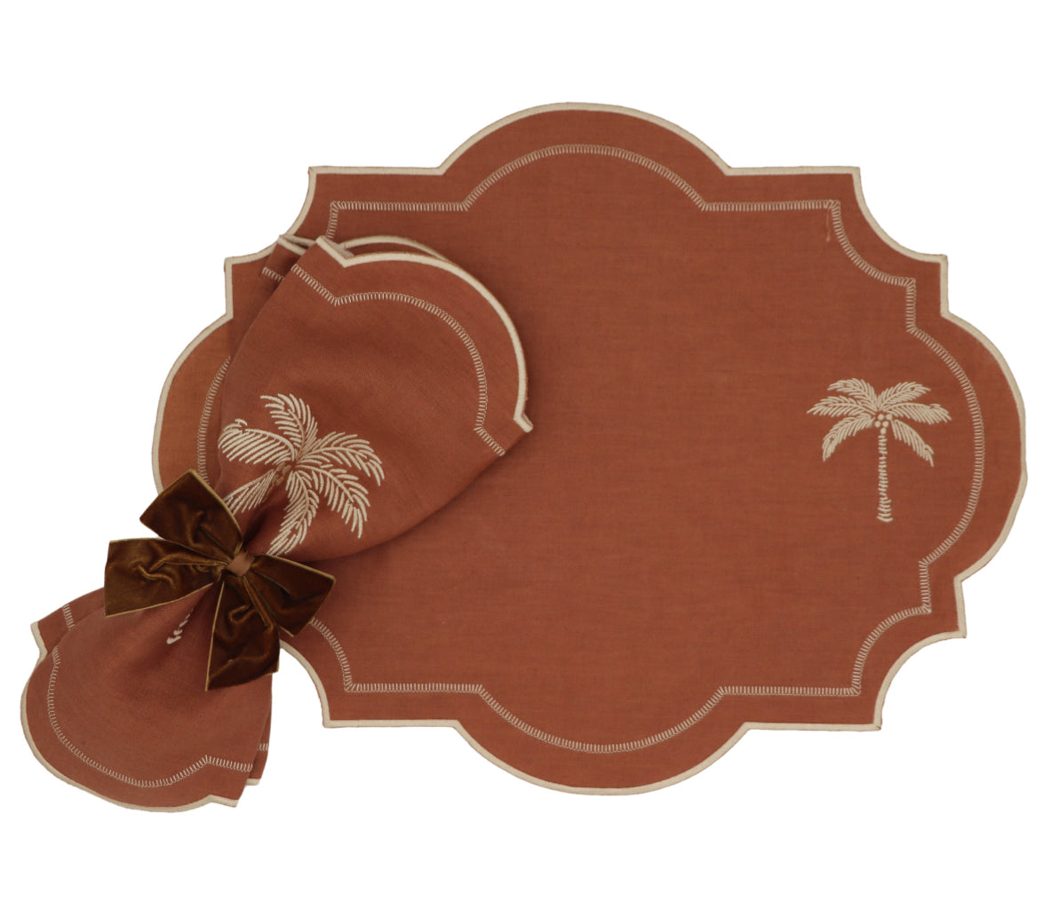 Cocoa Oasis Linen Placemats – Set of 4
