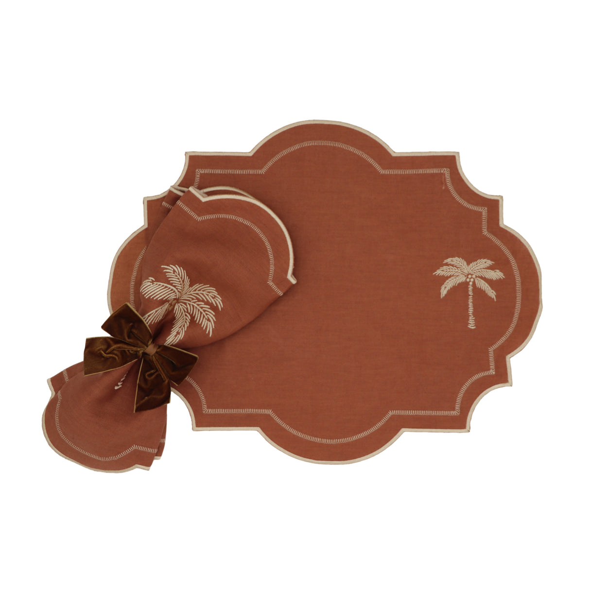 Cocoa Oasis Napkin - Set of 4-Napkin-Parc Decor