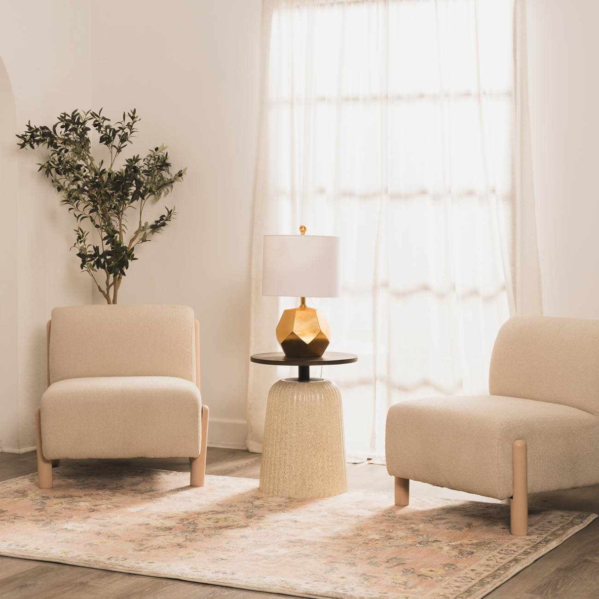 Coleford Gold Geometric Table Lamp-Lighting-Parc Decor