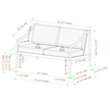 Cologne Modern Solid Wood Outdoor Loveseat-Outdoor-Parc Decor