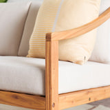 Cologne Modern Solid Wood Outdoor Loveseat-Outdoor-Parc Decor