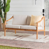 Cologne Modern Solid Wood Outdoor Loveseat-Outdoor-Parc Decor