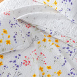 Colorful Floral 3 Piece Quilt Set - Marianne Collection-Quilts-Parc Decor