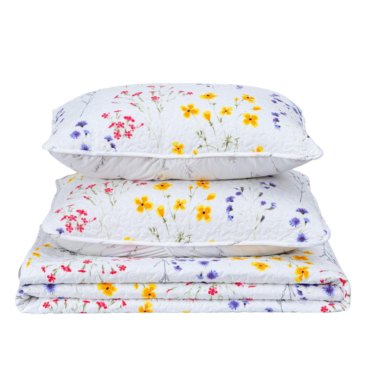 Colorful Floral 3 Piece Quilt Set - Marianne Collection-Quilts-Parc Decor