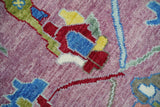 Colorful Hand knotted Traditional Oushak Pink And Ivory Custom Made wool Area Rug
