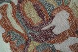 Colorful Ivory, Olive and Brown 8x10 Floral Design Hand Tufted wool Rug