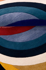 Colorful Modern Rings Hand Tufted 5x7 Wool Rug