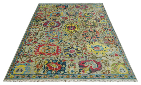 Colorful Oushak Traditional Hand knotted Custom Made wool Area Rug