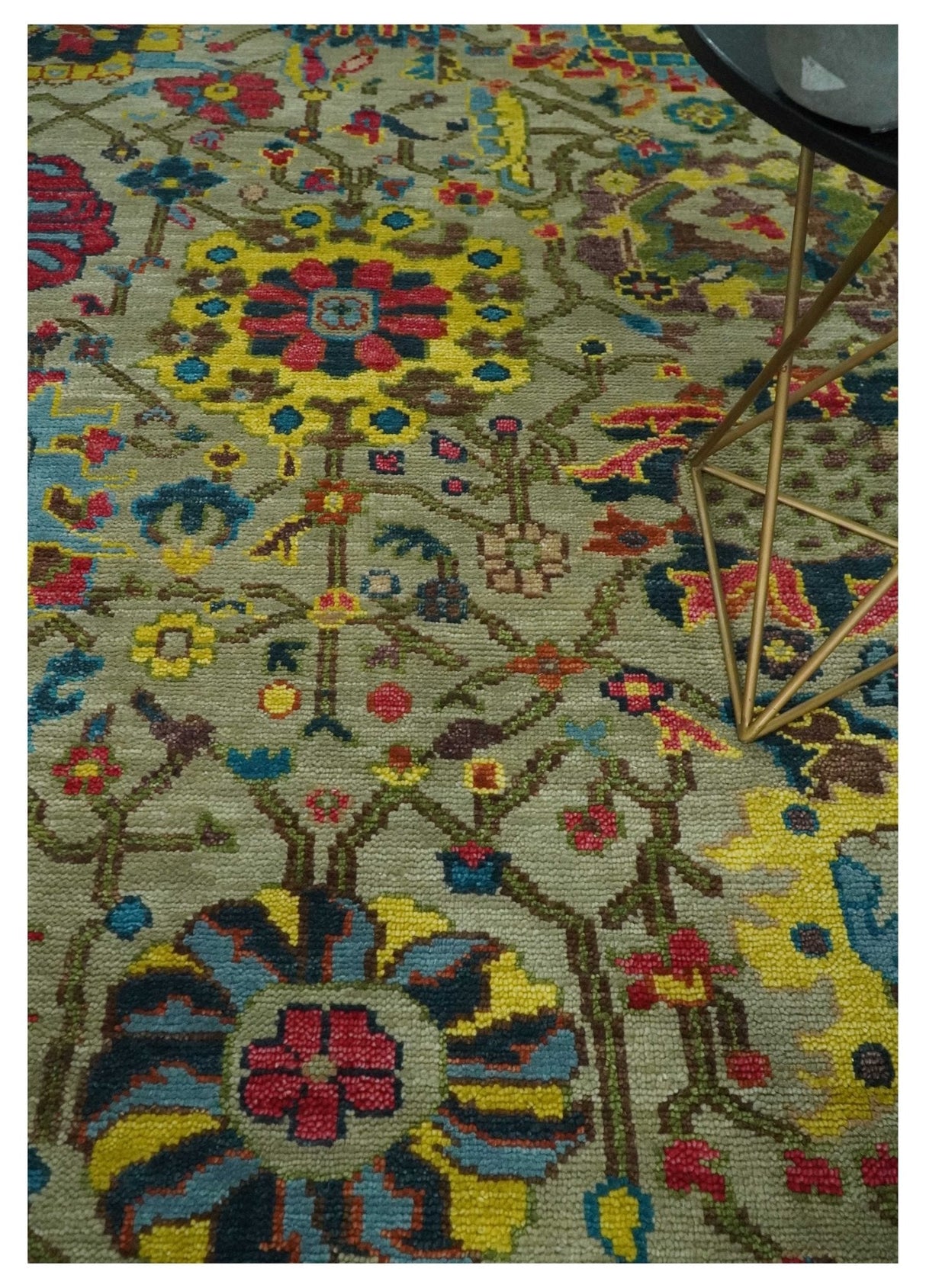 Colorful Oushak Traditional Hand knotted Custom Made wool Area Rug