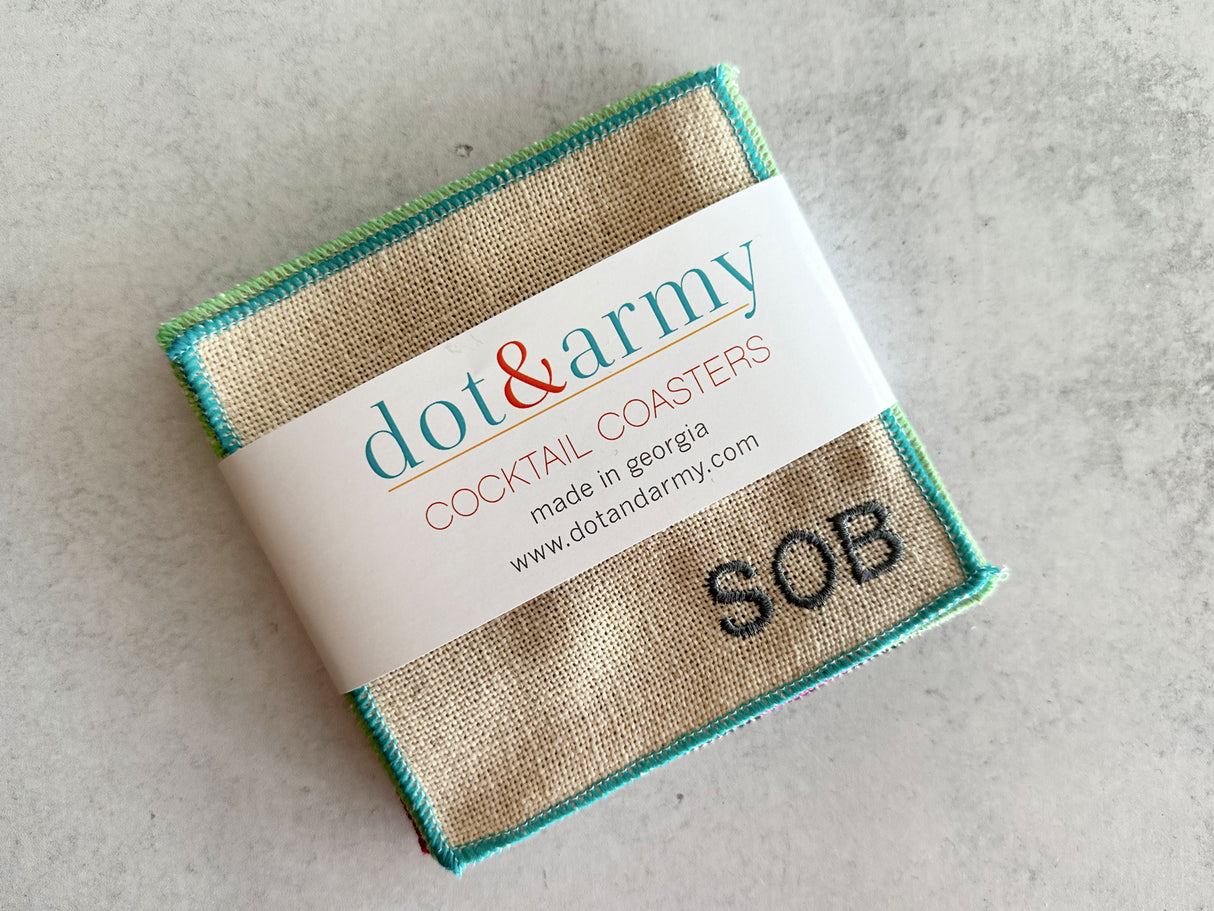 Colorful Sweary Cocktail Coasters, set of 8-Napkins-Parc Decor