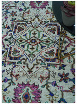 Colorful Traditional Serapi Design Ivory And Beige Hand Knotted 8x10 Wool Area Rug