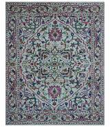 Colorful Traditional Serapi Design Ivory And Beige Hand Knotted 8x10 Wool Area Rug