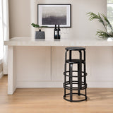Colton 26" 2-Piece Metal and Wood Round Kitchen Bar Stool-Dining / Kitchen-Parc Decor