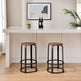 Colton 26" 2-Piece Metal and Wood Round Kitchen Bar Stool-Dining / Kitchen-Parc Decor