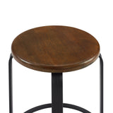 Colton 26" 2-Piece Metal and Wood Round Kitchen Bar Stool-Dining / Kitchen-Parc Decor