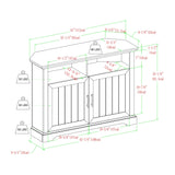 Columbus 44" Grooved Door Corner TV Stand-Entertainment-Parc Decor