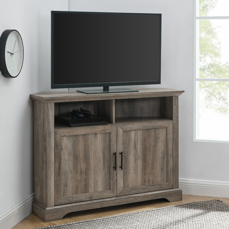Columbus 44" Grooved Door Corner TV Stand-Entertainment-Parc Decor
