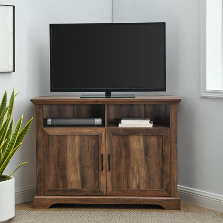 Columbus 44" Grooved Door Corner TV Stand-Entertainment-Parc Decor