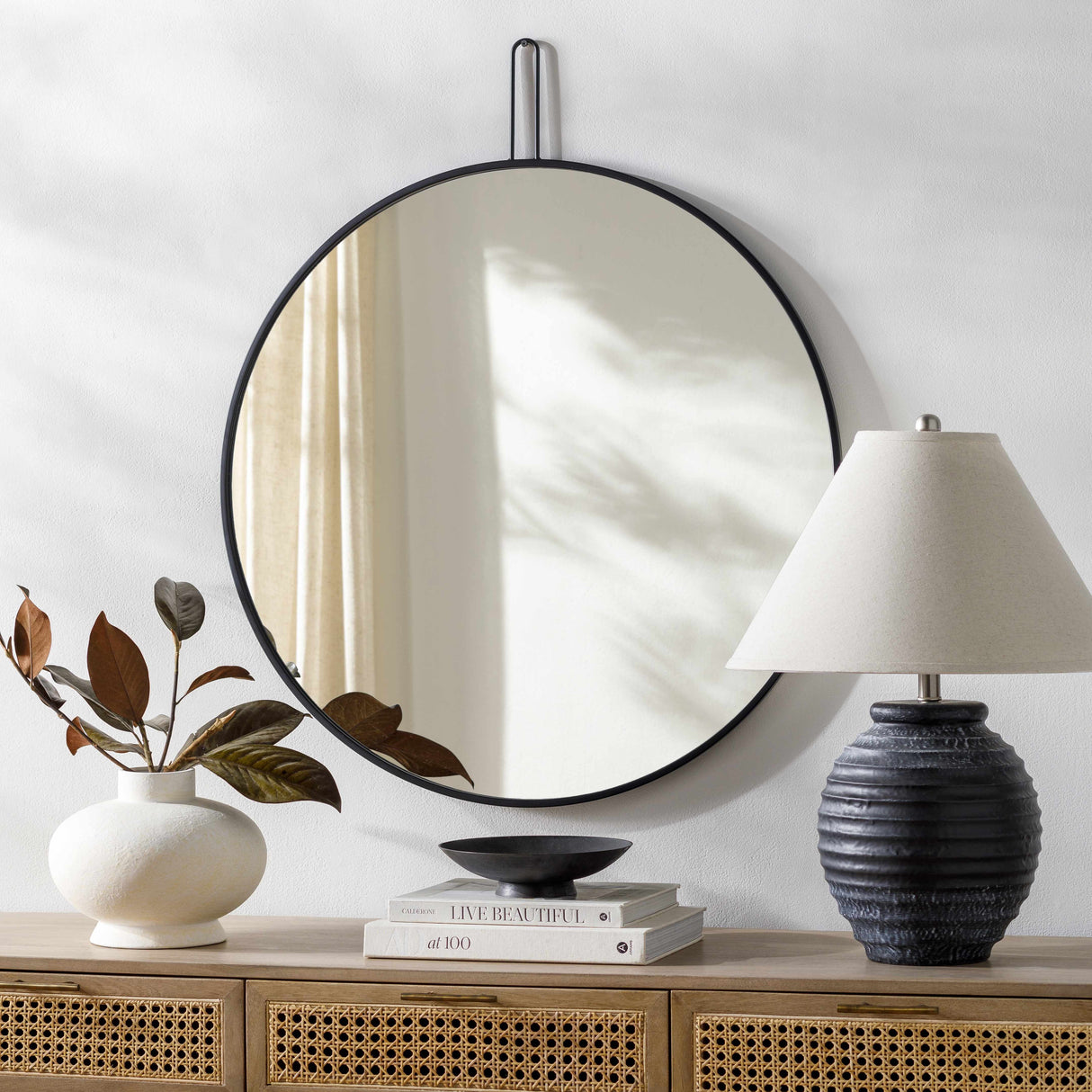 Comaltepec Black Metal Mirror-Mirrors-Parc Decor