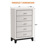 Contemporary 31" Chest with 5-Drawer for Bedroom, Livingroom-斗柜-Parc Decor