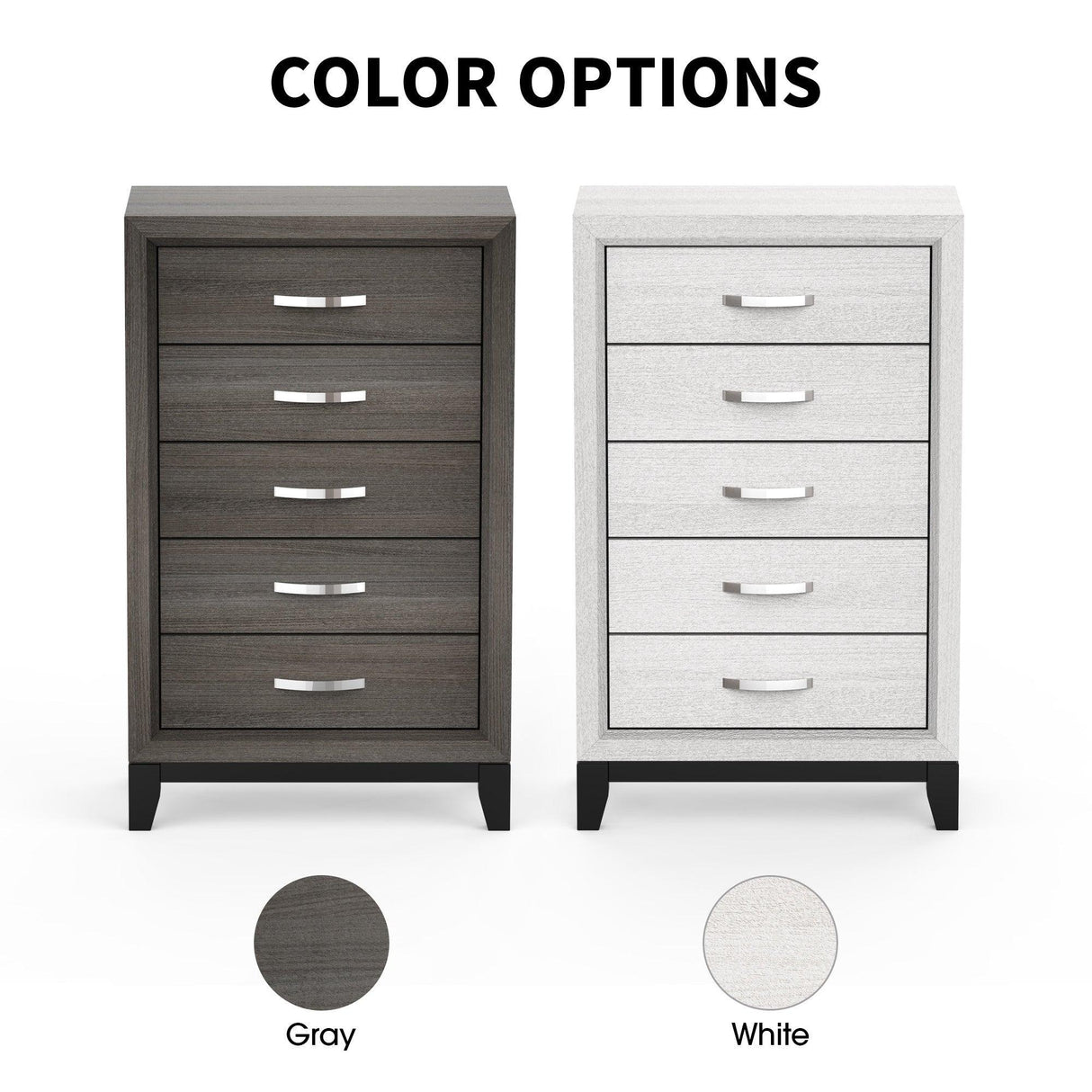 Contemporary 31" Chest with 5-Drawer for Bedroom, Livingroom-斗柜-Parc Decor