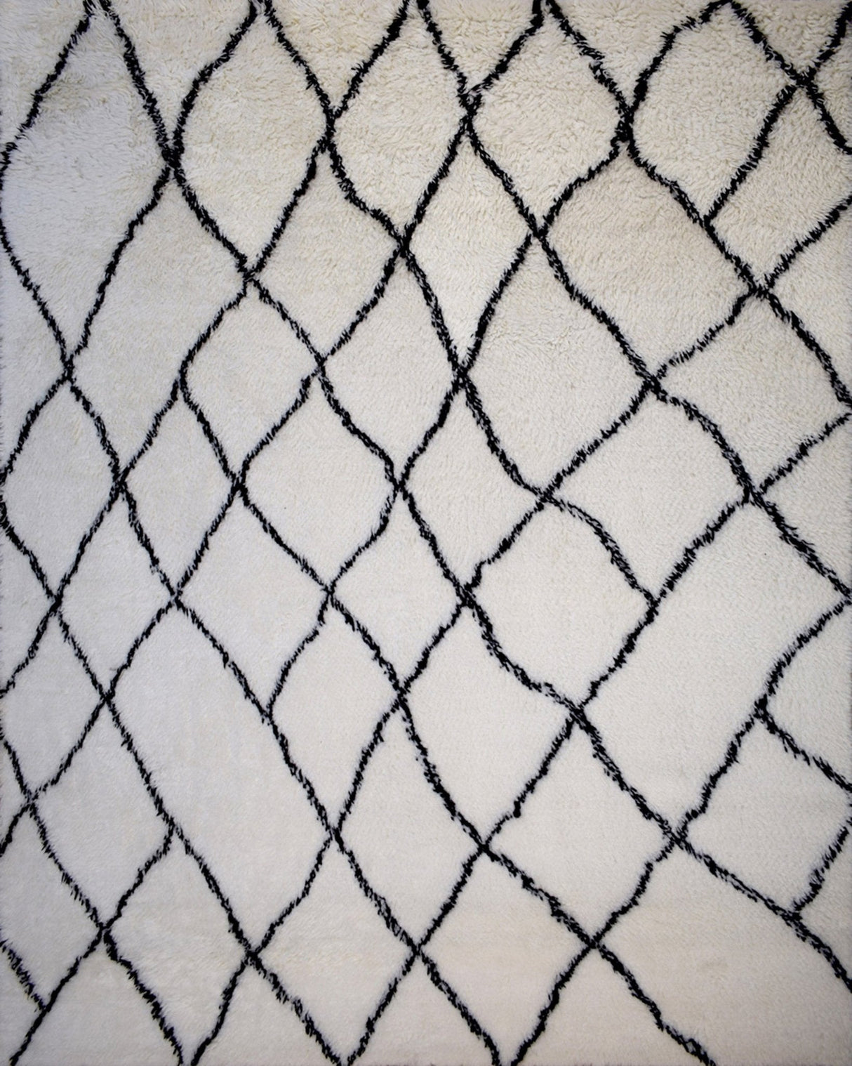 Contemporary Black And White Hand Woven Wool Area Rug