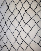 Contemporary Black And White Hand Woven Wool Area Rug