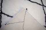 Contemporary Black And White Hand Woven Wool Area Rug