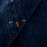 Contemporary Blue Design Hand Loomed Wool Area Rug