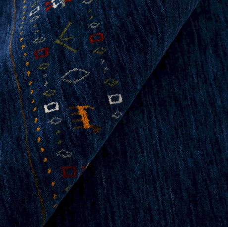 Contemporary Blue Design Hand Loomed Wool Area Rug