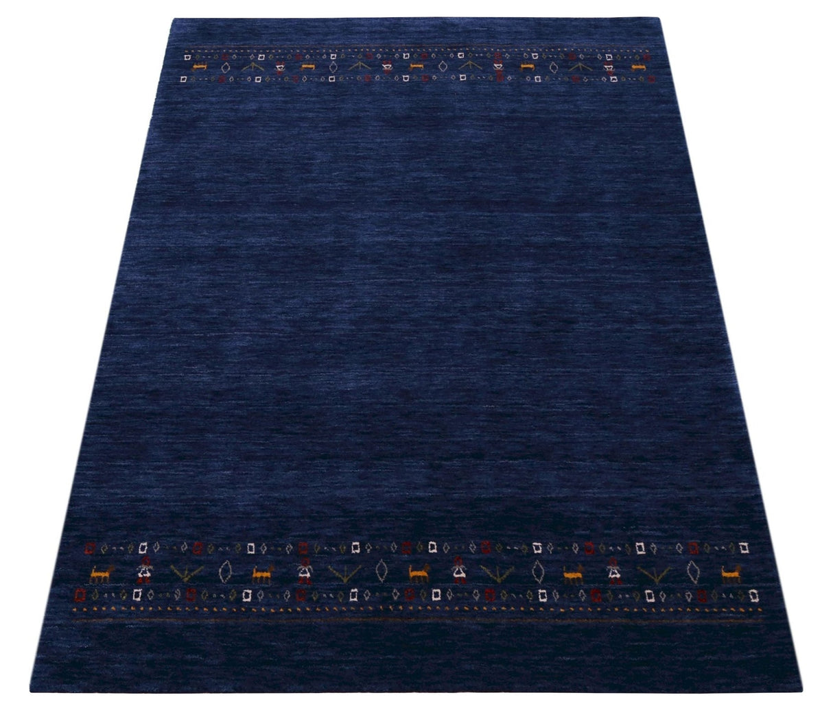 Contemporary Blue Design Hand Loomed Wool Area Rug