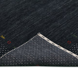 Contemporary Charcoal Gabbeh Border Hand Loomed Wool Area Rug