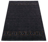 Contemporary Design Charcoal Hand Loomed Wool Area Rug