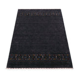 Contemporary Design Charcoal Hand Loomed Wool Area Rug