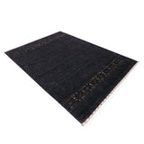 Contemporary Design Charcoal Hand Loomed Wool Area Rug