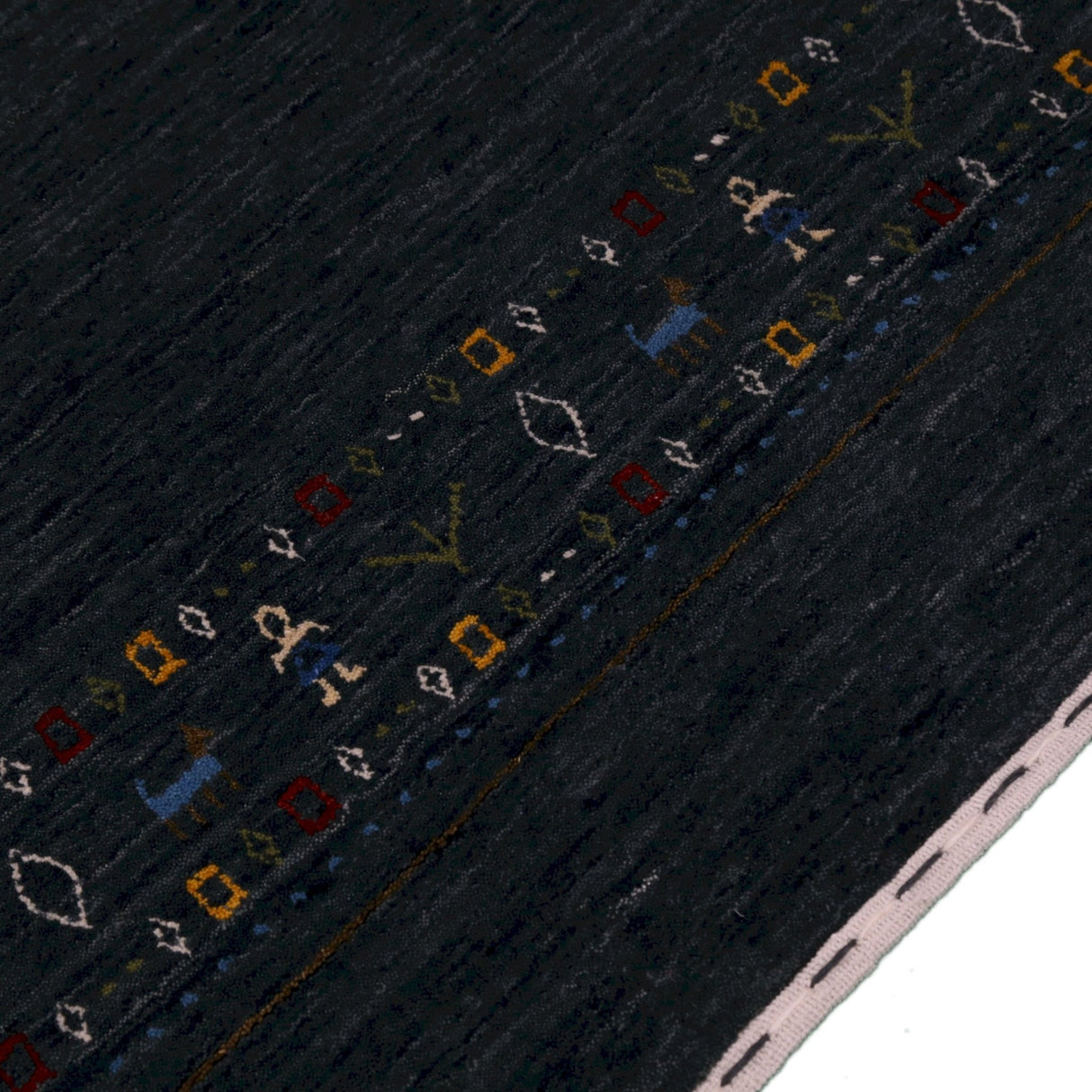 Contemporary Design Charcoal Hand Loomed Wool Area Rug
