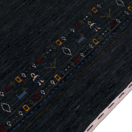 Contemporary Design Charcoal Hand Loomed Wool Area Rug
