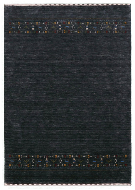 Contemporary Design Charcoal Hand Loomed Wool Area Rug