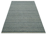 Contemporary Design Gray Hand Knotted Wool Area Rug
