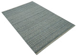 Contemporary Design Gray Hand Knotted Wool Area Rug