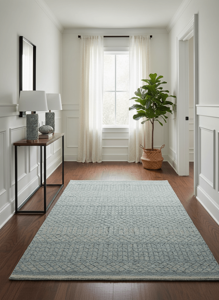Contemporary Design Gray Hand Knotted Wool Area Rug