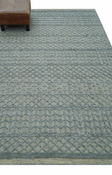 Contemporary Design Gray Hand Knotted Wool Area Rug