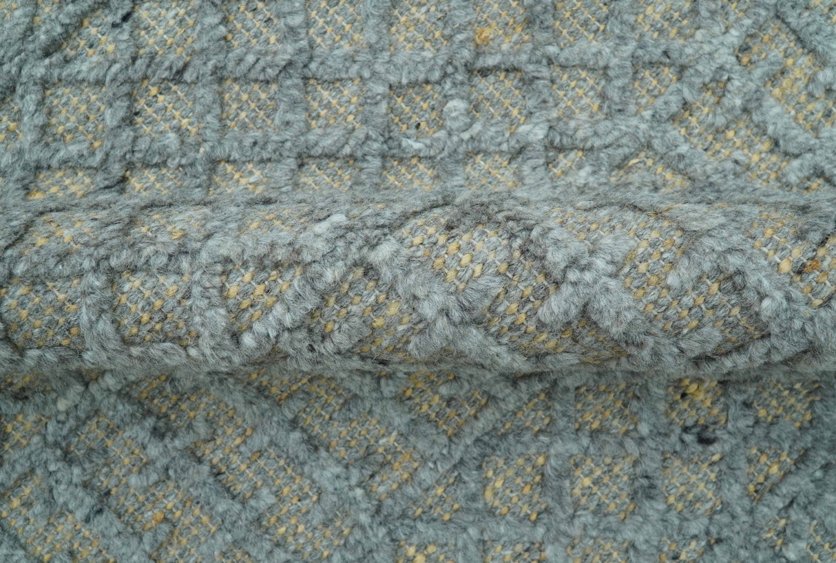 Contemporary Design Gray Hand Knotted Wool Area Rug