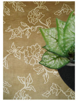 Contemporary Floral 6x8 Brown and Ivory Hand Woven Wool Rug