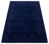 Contemporary Gabbeh Border Design Hand Loomed Wool Area Rug
